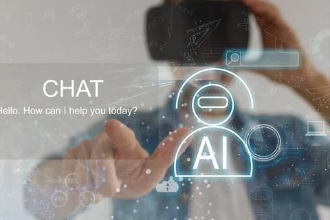 Artificial intelligence industry integration iot industrial business web Stock Photos