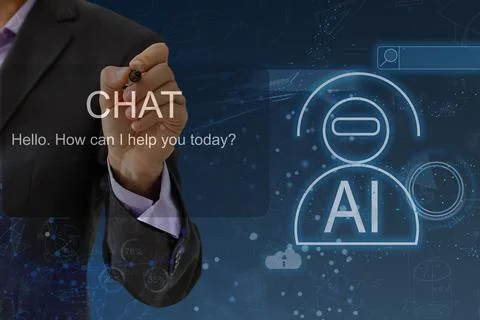 Artificial intelligence industry integration iot industrial business web Stock Photos