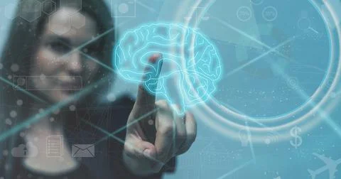 Artificial intelligence industry integration iot industrial business web Stock Photos