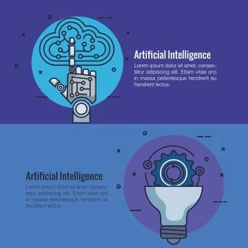 Artificial intelligence infographic icons Illustrazione stock