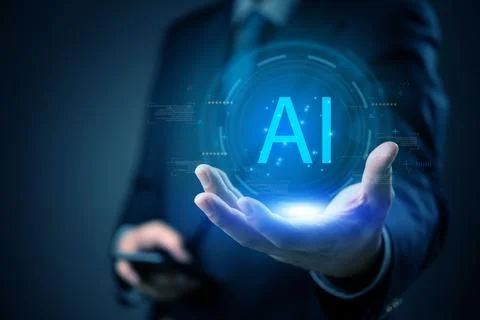 Artificial intelligence innovation with futuristic technology showing AI sy.. Stock Photos