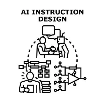 Artificial intelligence instruction design planning and development Stock Illustration
