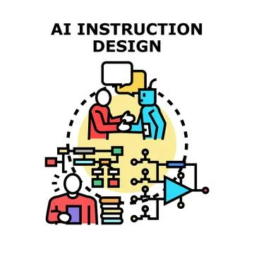 Artificial intelligence instruction design planning and development Stock Illustration