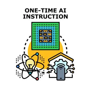 Artificial intelligence instruction process concept illustration Stock Illustration