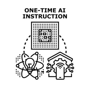 Artificial intelligence instruction process concept illustration Stock Illustration