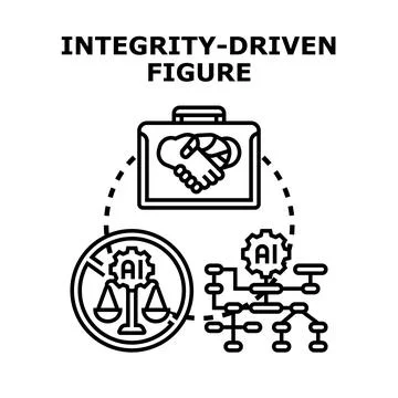 Artificial intelligence integrity and ethical decision making Stock Illustration