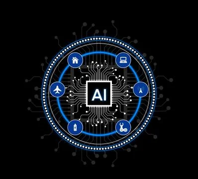 Artificial intelligence is intelligence demonstrated by machines Stock Illustration