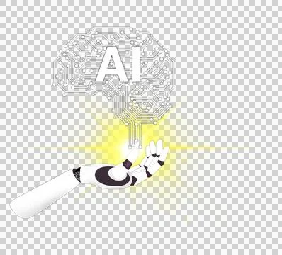 Artificial intelligence is intelligence demonstrated by machines, Ai Brain Stock Illustration