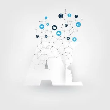 Artificial Intelligence, Internet of Things and Smart Technology Concept De.. Stock Illustration