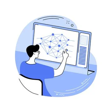 Artificial intelligence isolated cartoon vector illustrations. Stock Illustration