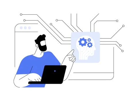 Artificial intelligence isolated cartoon vector illustrations. Illustrazione stock