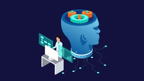 Artificial intelligence. Isometric Concept. Vídeo Stock 104923515