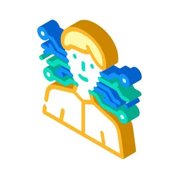 Artificial intelligence isometric icon vector illustration Illustrazione stock