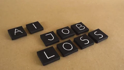 Artificial intelligence job loss concept representation Stock Footage 341861167