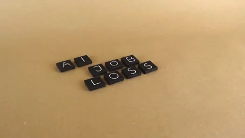 Artificial intelligence job loss concept visualization Stock Footage 341861183