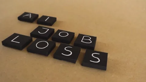 Artificial intelligence job loss concept visualization Stock Footage 343932295