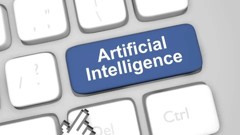 Artificial Intelligence keyboard key animation 스톡 동영상 86742122