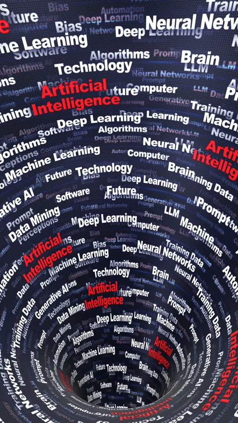 ARTIFICIAL INTELLIGENCE Keywords Animation on Tunnel Walls, Background, Loop Stock Footage 326906154
