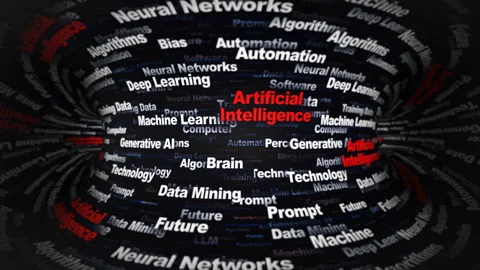 ARTIFICIAL INTELLIGENCE Keywords Animation on Tunnel Walls, Background, Loop Vidéo 329913621