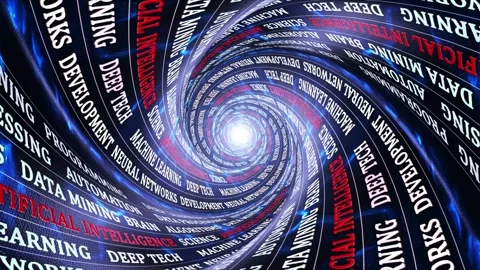 ARTIFICIAL INTELLIGENCE Keywords, Background, Animation, Loop Stock Footage 342520283