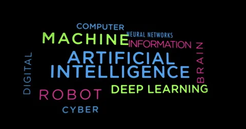 Artificial intelligence kinetic text abstract concept Stock Footage 252125669