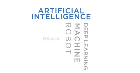 Artificial intelligence kinetic text abstract concept Stock Footage 252126146