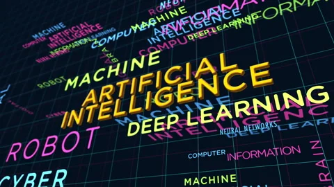 Artificial intelligence kinetic text abstract concept Stock Footage 252127509