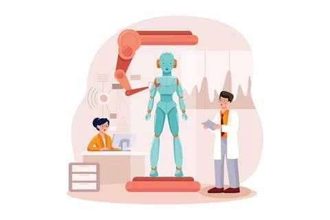 Artificial intelligence laboratory Stock Illustration