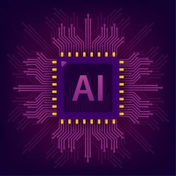 Artificial Intelligence landing page. Ai banner. Website template for deep le Stock Illustration