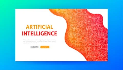 Artificial Intelligence Landing Page Stock Illustration