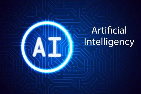 Artificial Intelligence  landing page Stock Illustration