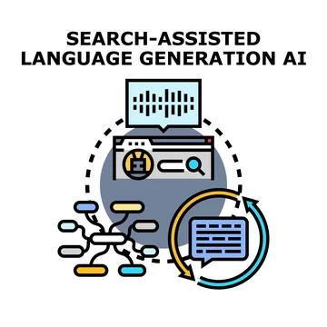 Artificial intelligence language generation process concept イラスト素材