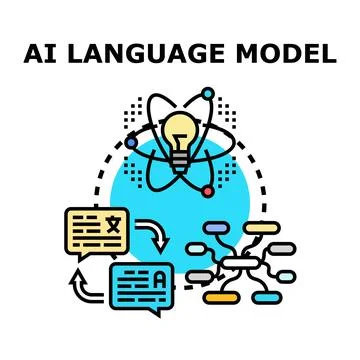 Artificial intelligence language model processing and generating content イラスト素材