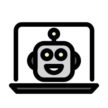 Artificial intelligence laptop symbol - artificial intelligence icon Ilustración de archivo
