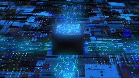 Artificial intelligence large model chips and circuit boards 스톡 동영상 316023503