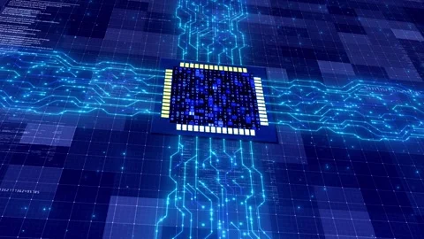 Artificial intelligence large model training gpu chip and circuit board Stock Footage 303541282