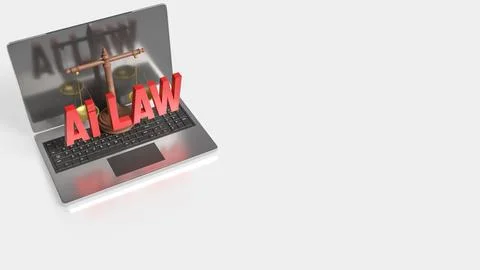 Artificial Intelligence Law and Digital Justice Concept 3d render. イラスト素材