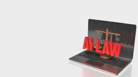 Artificial Intelligence Law and Digital Justice Concept 3d render. 스톡 일러스트