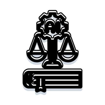 Artificial intelligence law scales balancing justice icon Stock Illustration
