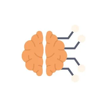 Artificial intelligence is learning and connecting the brain with data Stock Illustration