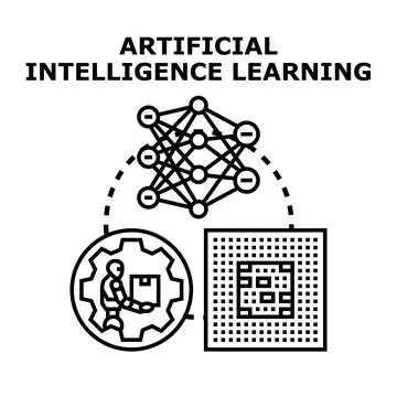 Artificial intelligence learning developing advanced technology concepts Stock Illustration