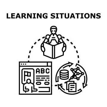 Artificial intelligence learning new knowledge and developing skills Stock-Illustration