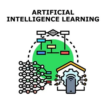 Artificial intelligence learning process illustrating future technology Stock Illustration