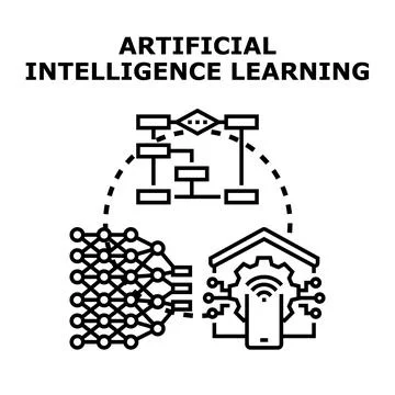 Artificial intelligence learning process illustrating future technology 스톡 일러스트