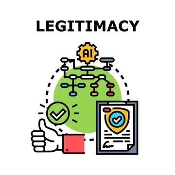 Artificial intelligence legitimacy concept with approval document Stock Illustration