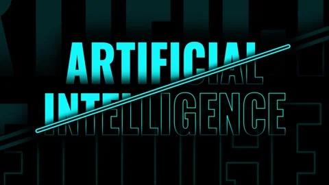 Artificial Intelligence lettering - modern technology logo animation Video stock 297295489