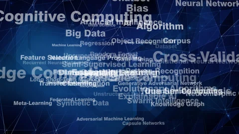 Artificial intelligence letterings and connected lines exploration of ai Stock Footage 270168882