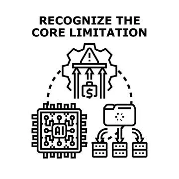 Artificial intelligence limitation processing data concept Stock Illustration