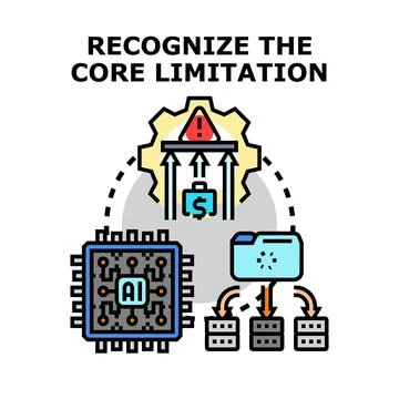 Artificial intelligence limitation processing data concept Stock Illustration