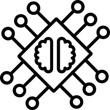 Artificial Intelligence Line Icon Design Stock Illustration